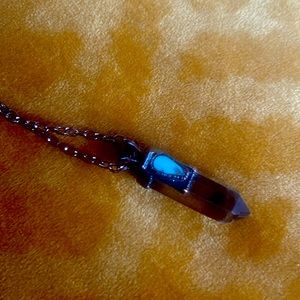 Crystal and turquoise talisman necklace pendant